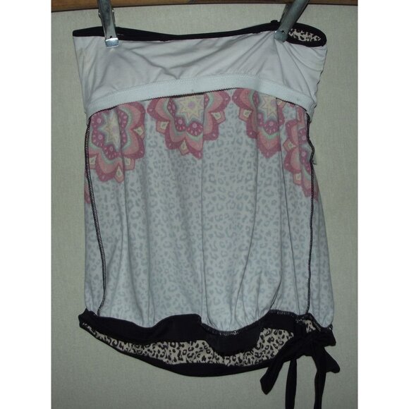 Venus Tankini Swimsuit Top Womens Size 10 animal pring black orange Built In Bra - Picture 8 of 8